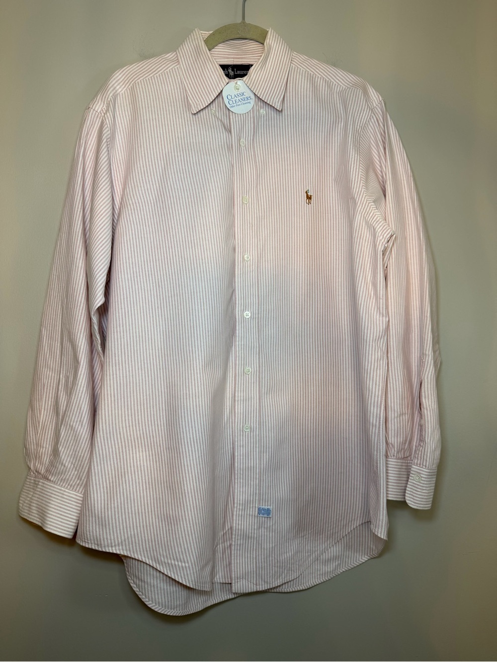 Ralph Lauren Light Pink Stripe Cotton Dress Shirt